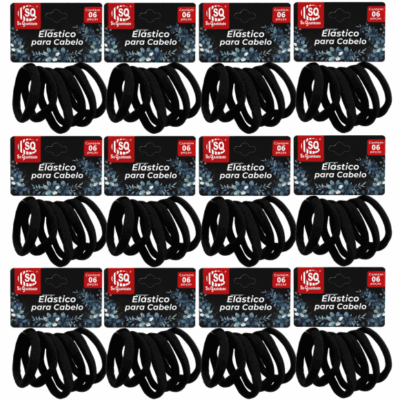 ELASTICO PARA CABELO - LACINHOS PRETOS 72 PCS